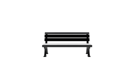 Black Park Bench Outdoor Seating, Metal Frame, Relaxation, Urban Furniture, Simple Design, Street Sc