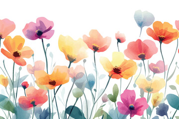 Decorative Pattern with Flowers and Leaves for Textiles