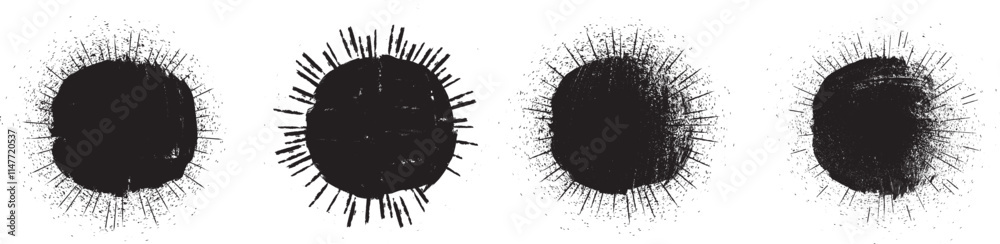 Poster collection of ink splashes for explosion effect .set of black spray paint effect. place stains and s