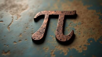 A striking close-up of the pi symbol (π) rendered in a bold, artistic style against a textured background