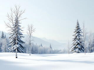 winter forest in the snow