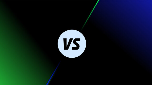 Versus screen partition with blue and green glow background