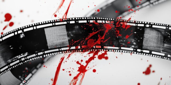 Film Strip with Blood Splatters