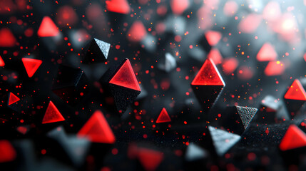 Abstract 3D Red and Black Pyramid Background © MMGraphics