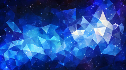 Abstract Blue Polygonal Background Illustration