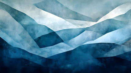 Obraz premium Abstract Blue Ice Mountain Illustration