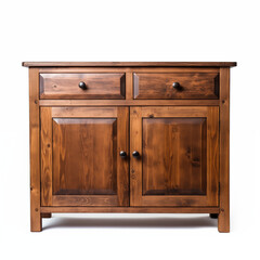 Dark Brown Wooden Sideboard Two Drawers Two Doors Rustic Cabinet