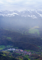 Aralar mountain range in Navarra. Araitz valley with Azkarate and Balerdi mountain, Navarra.