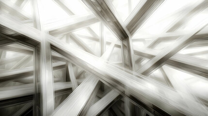 Abstract 3D Grey Geometric Structure Illustration © MMGraphics