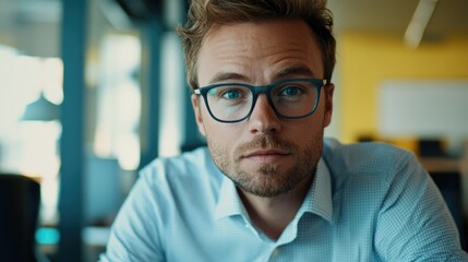 Man with Glasses at Table