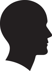 Minimalist Male Head Silhouette Vector Graphic for Symbol Design