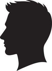 Male Head Silhouette Vector Illustration for Design Elements