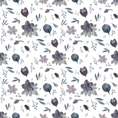 Seamless Pattern for moon flowers on dark. Night flowers. For printing on textile or packing paper, scrub-booking paper.