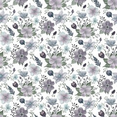 Seamless Pattern for moon flowers on dark. Night flowers. For printing on textile or packing paper, scrub-booking paper.