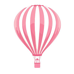 Naklejka premium pink icon of Hot Air Balloon isolated on a transparent background Minimalist flat icon, vector logo style sign clipart on a no background png