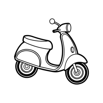 recommend clip art: scooter line art, black outline, vector and illustration, line art and outline