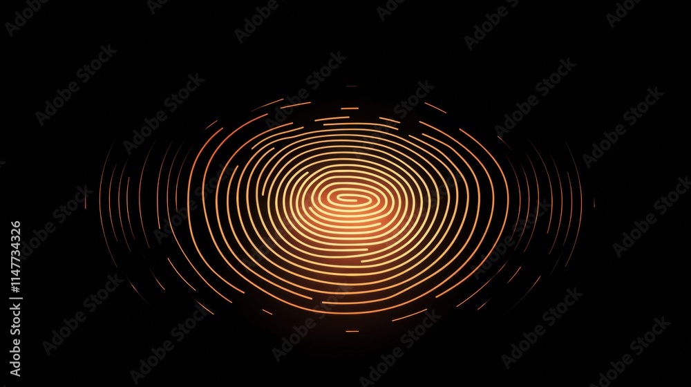 Leinwandbilder digital fingerprint graphic depicting concentric patterns with ample copy space for text and design 