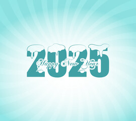Happy New Year 2025 concept for Ice cream isolated on background
