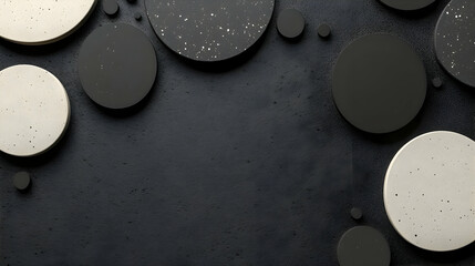 Abstract 3D Background with Black and White Circles