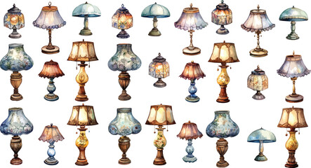 lamp watercolor clipart