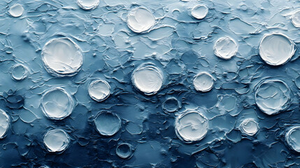 Abstract Blue and White Impasto Painting