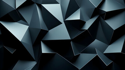 Dark Abstract 3D Background, Geometric Polygonal Texture
