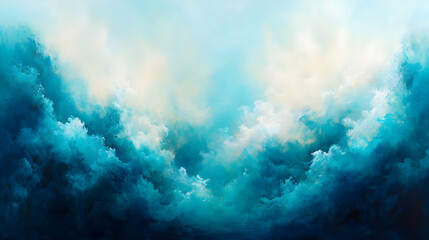Teal Cloud Abstract Painting