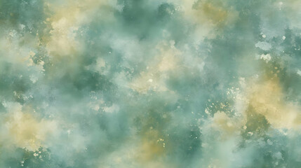 Abstract Green and Gold Watercolor Background