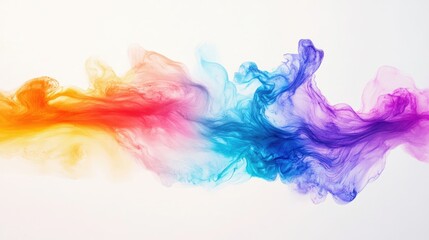 A smear of colorful abstract paint in pastel tones fades into bright hues, displayed on a white background for a soft and vibrant look.