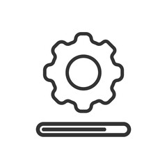 Loading progress icon with gear isolated vector illustration
