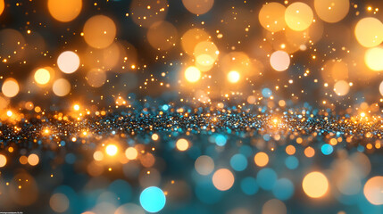 Abstract Background Gold Teal Glitter Sparkle