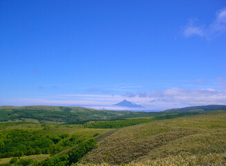 礼文島　礼文森林の丘の風景(利尻島)