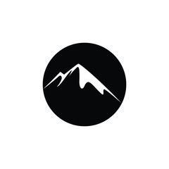 Simple circular Mountain for adventure outdoor logo design inspiration
