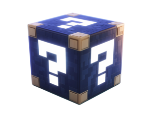 Dark Blue Question Box with Glowing Marks