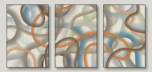 Modern abstract composition with soft natural tones. Perfect for interiors, posters, prints, and designs. Minimalism, texture, and a stylish color palette for a sophisticated look © CHREMOS