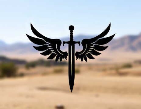 s&iacute;mbolo de espada alada de silueta