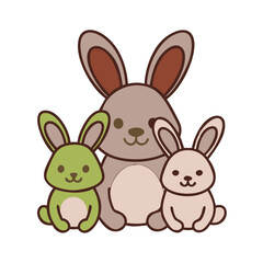Obraz premium Easter Bunny Family Icon
