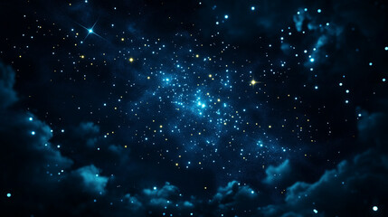 Obraz premium A dark sky with a lot of stars and clouds