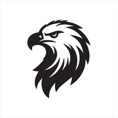 Fototapeta premium Eagle head silhouette vector illustration, head stylized logo