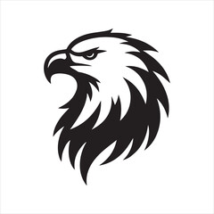 Eagle head silhouette vector illustration, head stylized logo