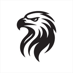 Eagle head silhouette vector illustration, head stylized logo