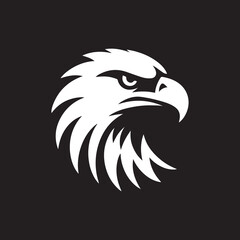 Eagle head silhouette vector illustration, head stylized logo
