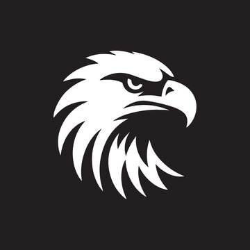 Eagle head silhouette vector illustration, head stylized logo