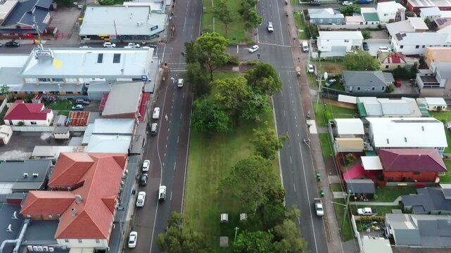 Pacific highway Swansea downtown to spit bridge across Swansea channel in Australia.
