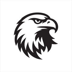 Eagle head silhouette vector illustration, head stylized logo