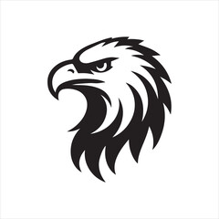Eagle head silhouette vector illustration, head stylized logo