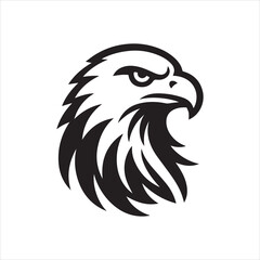 Eagle head silhouette vector illustration, head stylized logo