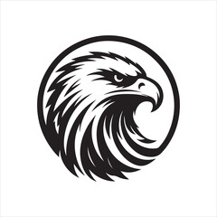 Eagle head silhouette vector illustration, head stylized logo