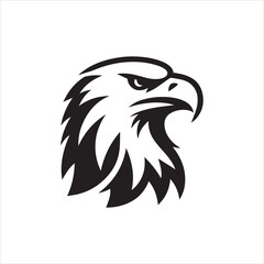 Eagle head silhouette vector illustration, head stylized logo