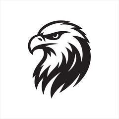 Eagle head silhouette vector illustration, head stylized logo